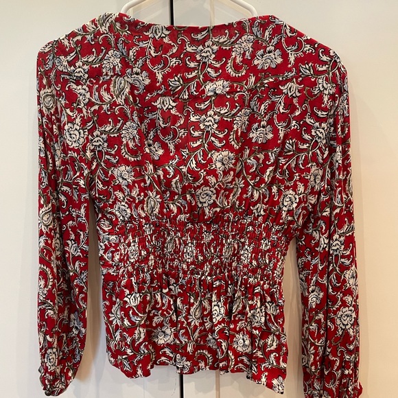 Anthropologie red blouse in a size 00 P - Picture 2 of 2